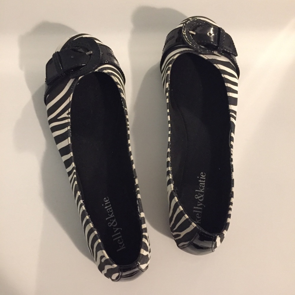 Kelly & Katie Zebra print Flats